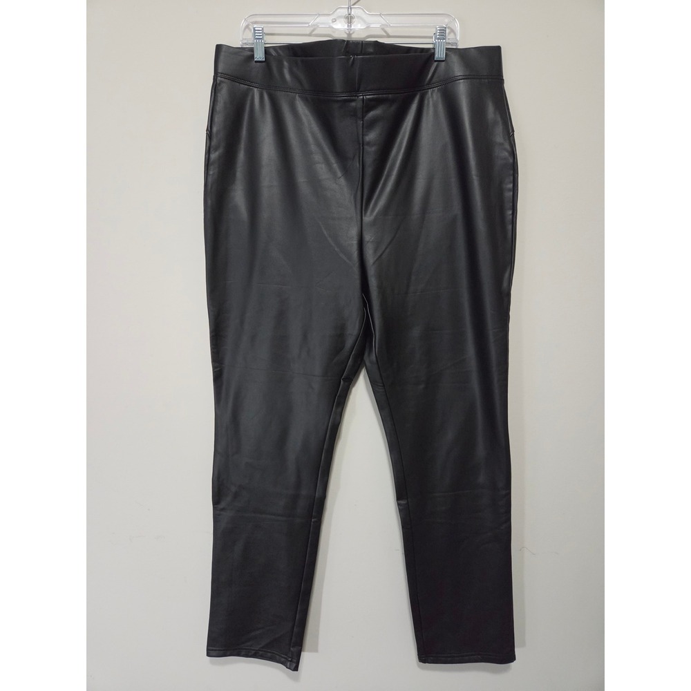 Fashion Nova Liliana Faux Leather Leggings Black Plus Size 3X‎ NWT High Waisted
